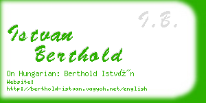 istvan berthold business card